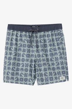 HERMOSA ELASTIC WAIST LINED 17" SWIM TRUNKS
