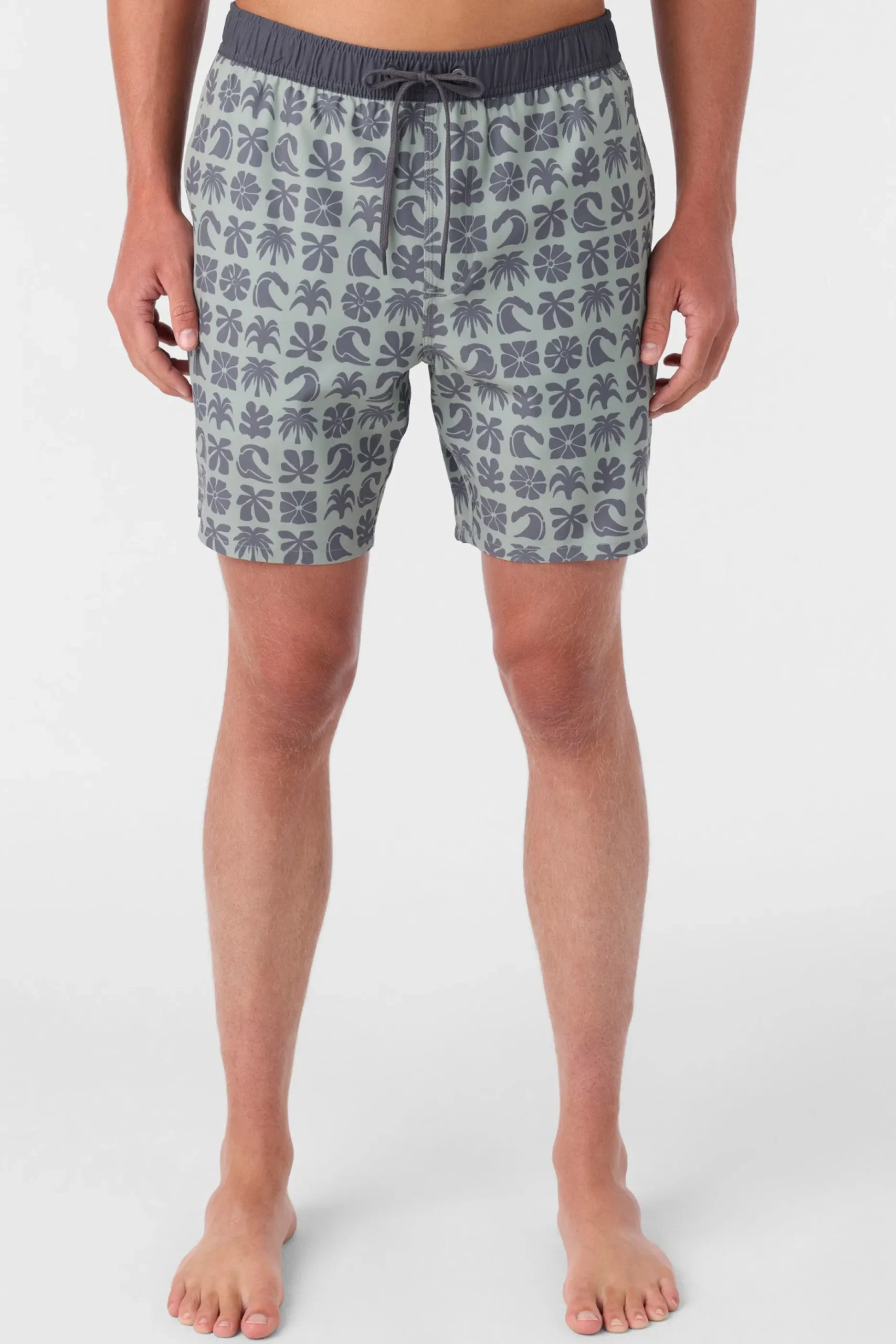 HERMOSA ELASTIC WAIST LINED 17" SWIM TRUNKS