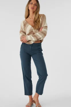 HILLSIDE STRIPE TWIST FRONT REVERSIBLE SWEATER