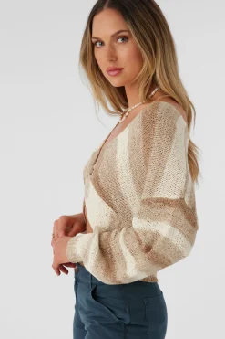 HILLSIDE STRIPE TWIST FRONT REVERSIBLE SWEATER