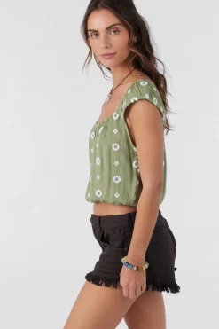 HUGHES EMBROIDERED GEO TOP