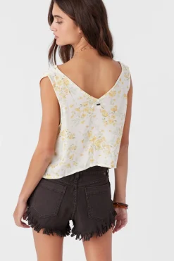 JADEN TATIANNA FLORAL TIE-FRONT TOP