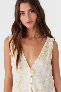 JADEN TATIANNA FLORAL TIE-FRONT TOP