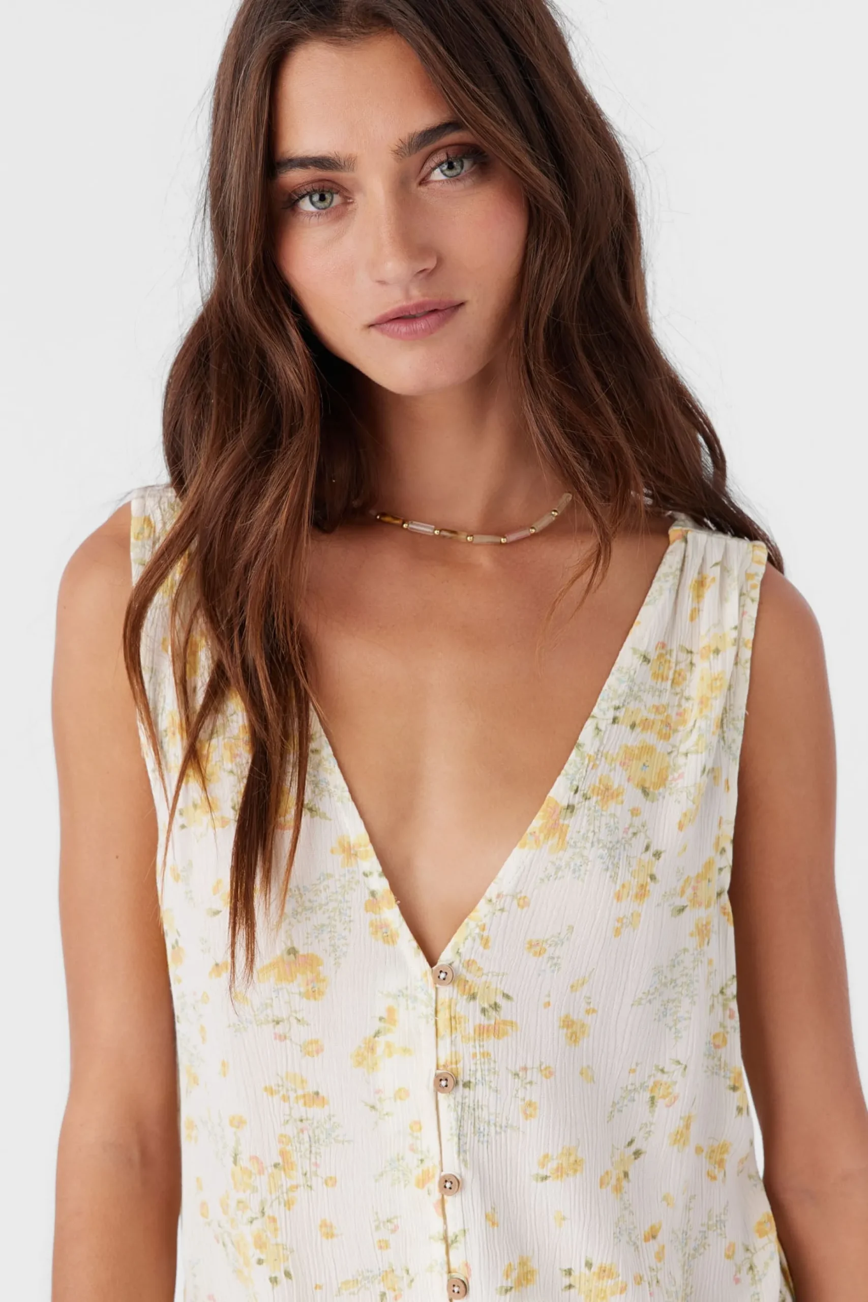 JADEN TATIANNA FLORAL TIE-FRONT TOP