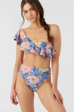 JADIA FLORAL MISSION BEACH RUFFLE ONE SHOULDER TOP