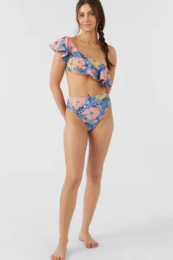 JADIA FLORAL MISSION BEACH RUFFLE ONE SHOULDER TOP