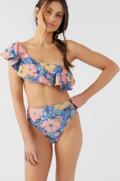 JADIA FLORAL MISSION BEACH RUFFLE ONE SHOULDER TOP