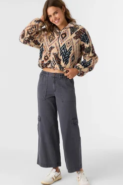 KACEY PALMER PRINT HIGH PILE FLEECE PULLOVER