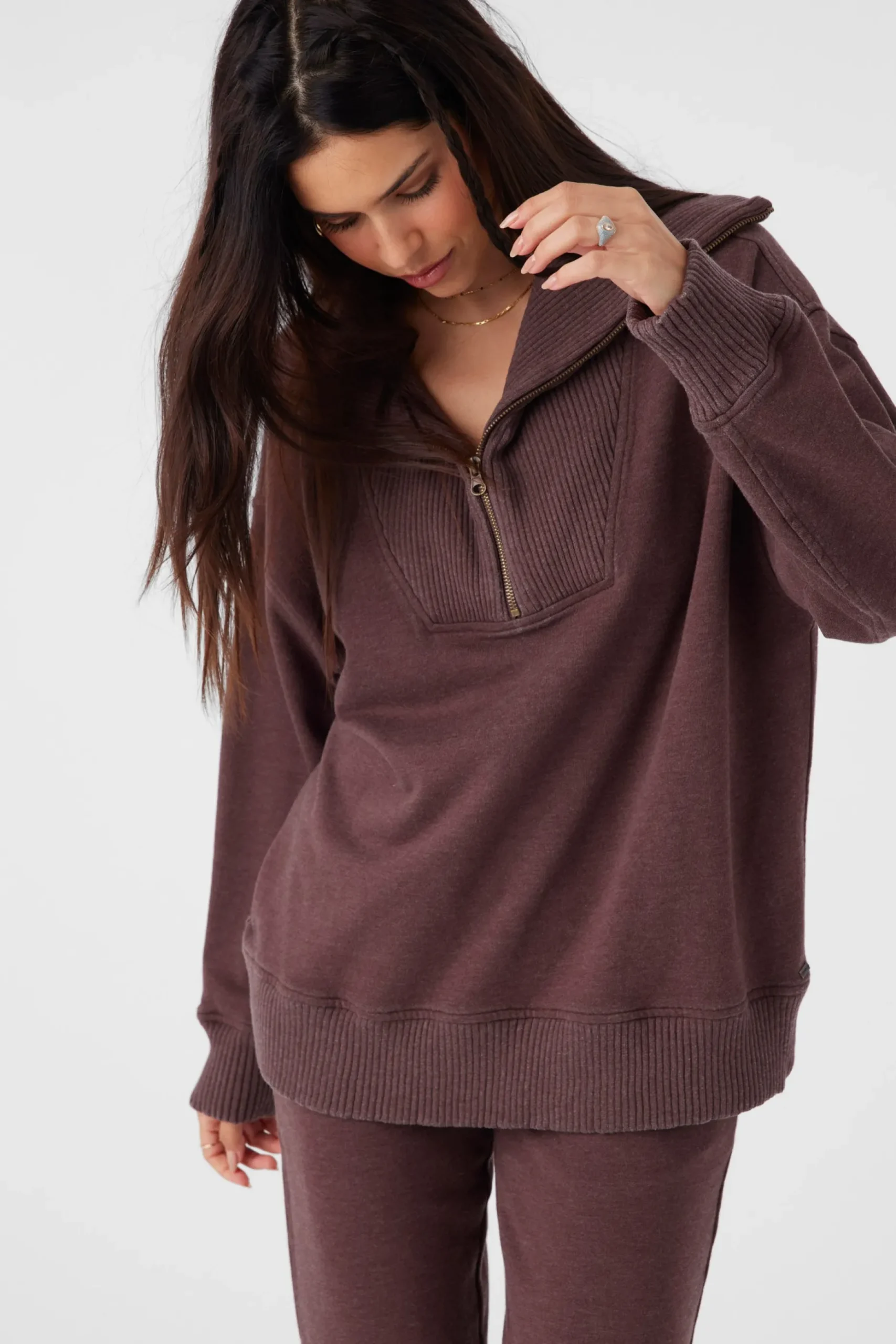 KARMA FRENCH TERRY HALF ZIP PULLOVER