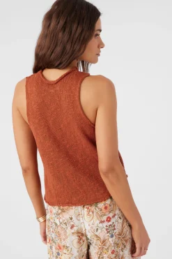 KINSLIE SLUB MOCK NECK SWEATER TANK TOP