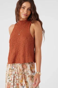 KINSLIE SLUB MOCK NECK SWEATER TANK TOP