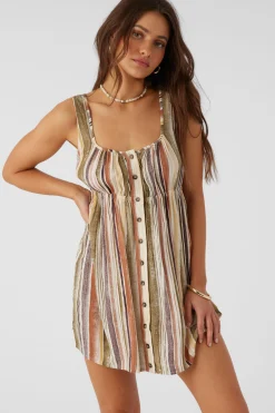 KORIE NEPTUNE STRIPE BUTTON FRONT MINI DRESS