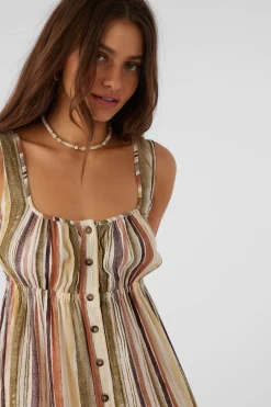 KORIE NEPTUNE STRIPE BUTTON FRONT MINI DRESS