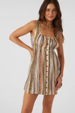KORIE NEPTUNE STRIPE BUTTON FRONT MINI DRESS