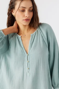 KRYSTEN CRINKLE DOUBLE GAUZE TUNIC SWIM COVER-UP