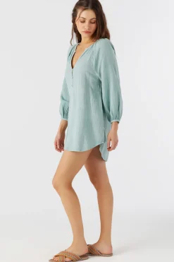 KRYSTEN CRINKLE DOUBLE GAUZE TUNIC SWIM COVER-UP