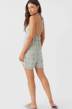 LARA ZEBRA TEXTURE HALTER ROMPER