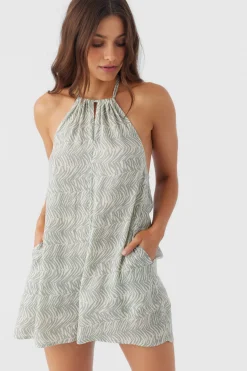 LARA ZEBRA TEXTURE HALTER ROMPER