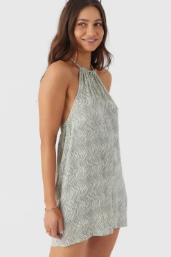 LARA ZEBRA TEXTURE HALTER ROMPER