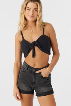 LEA TIE-FRONT CROP TOP