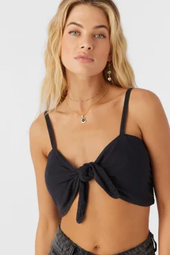 LEA TIE-FRONT CROP TOP
