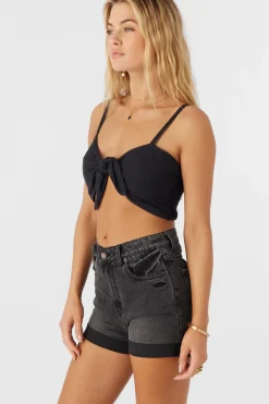LEA TIE-FRONT CROP TOP