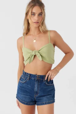 LEA TIE-FRONT CROP TOP