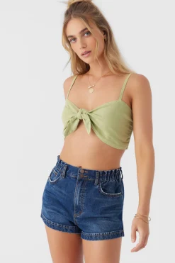 LEA TIE-FRONT CROP TOP