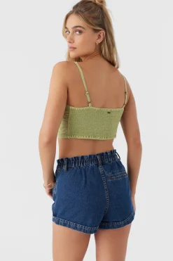 LEA TIE-FRONT CROP TOP