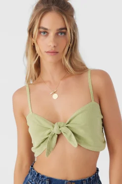LEA TIE-FRONT CROP TOP