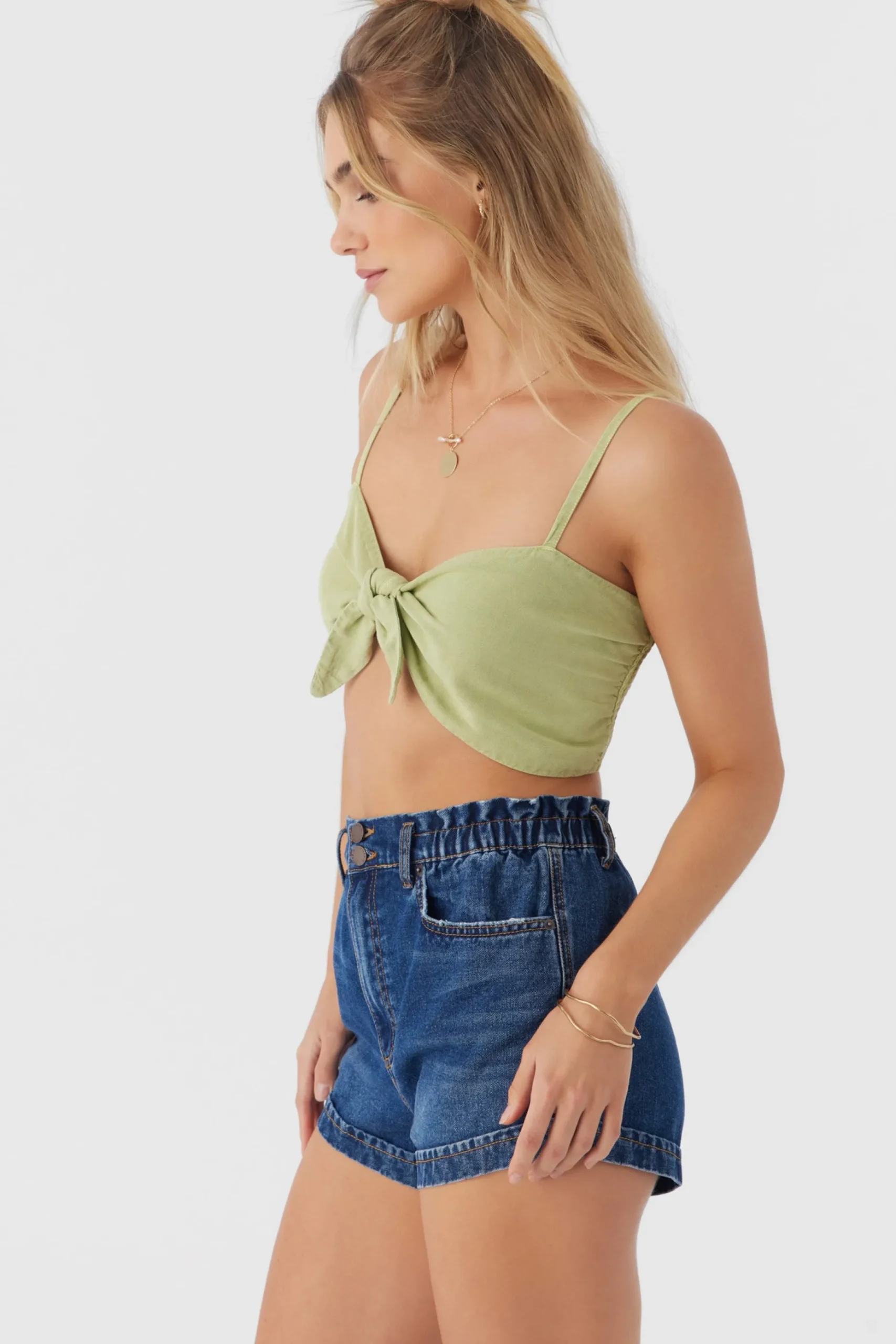 LEA TIE-FRONT CROP TOP