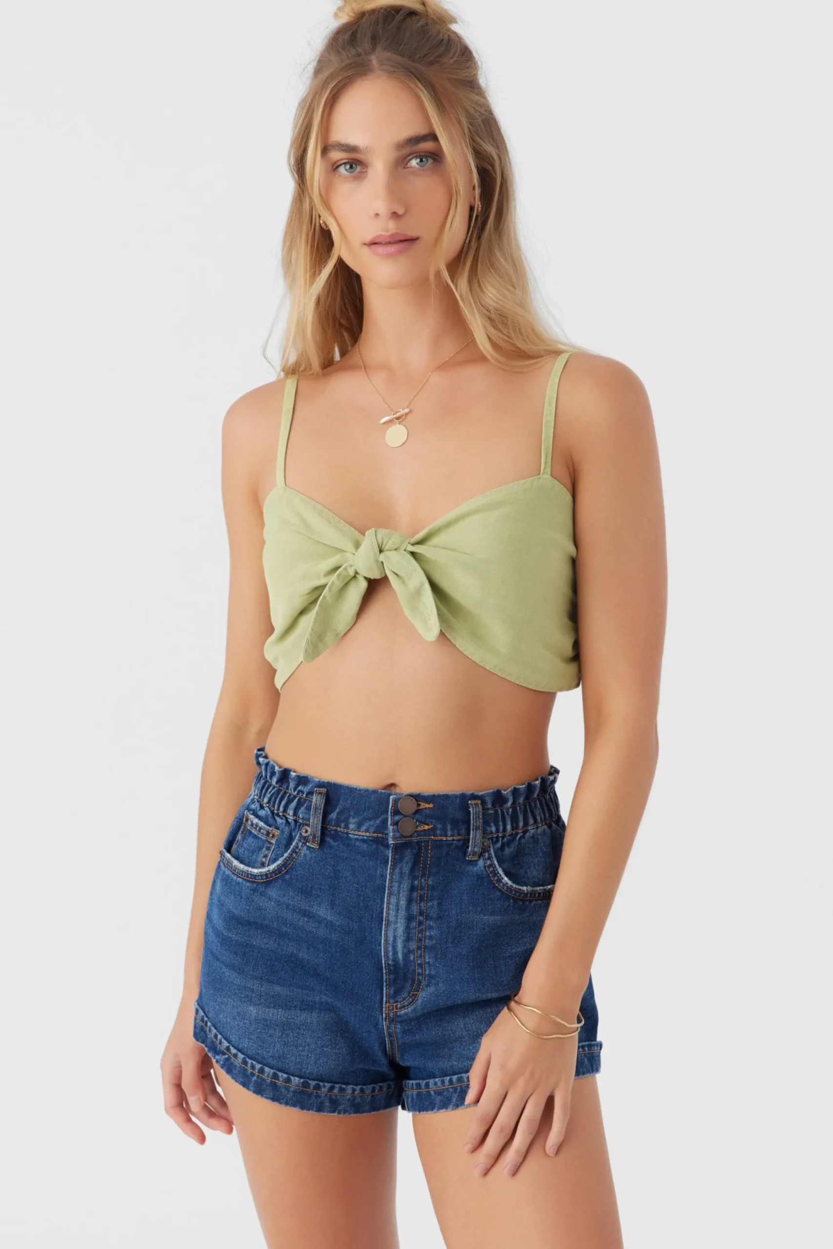 LEA TIE-FRONT CROP TOP