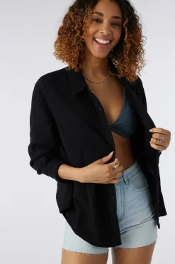LENI CRINKLE DOUBLE GAUZE BUTTON DOWN SHIRT