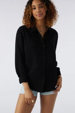 LENI CRINKLE DOUBLE GAUZE BUTTON DOWN SHIRT