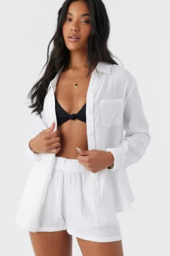 LENI CRINKLE DOUBLE GAUZE BUTTON DOWN SHIRT