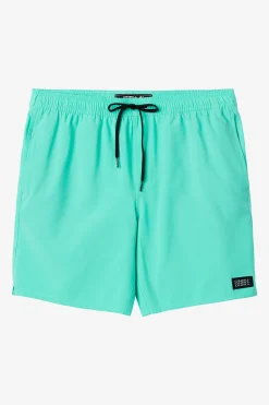 LENNOX HERMOSA SOLID ELASTIC WAIST 17" SWIM TRUNKS