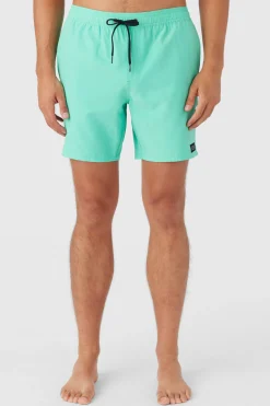LENNOX HERMOSA SOLID ELASTIC WAIST 17" SWIM TRUNKS