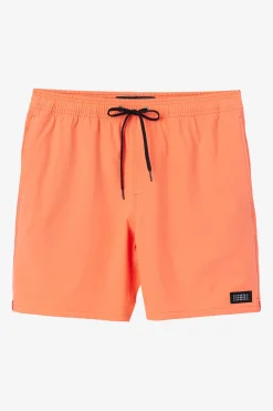 LENNOX HERMOSA SOLID ELASTIC WAIST 17" SWIM TRUNKS