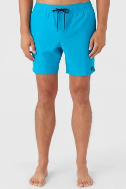 LENNOX HERMOSA SOLID ELASTIC WAIST 17" SWIM TRUNKS
