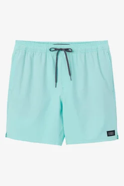 LENNOX HERMOSA SOLID ELASTIC WAIST 17" SWIM TRUNKS