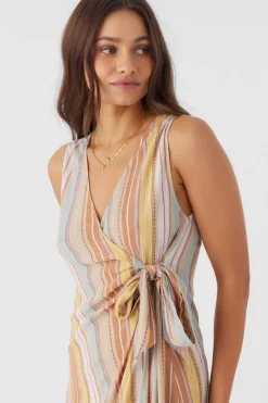 MAIZIE STRIPE WRAP MINI DRESS