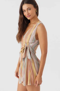 MAIZIE STRIPE WRAP MINI DRESS