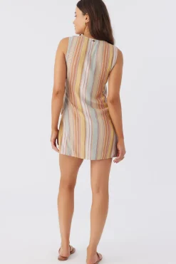 MAIZIE STRIPE WRAP MINI DRESS