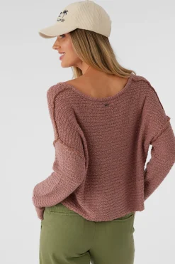 MARINA COTTON SLUB V-NECK SWEATER