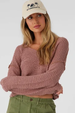 MARINA COTTON SLUB V-NECK SWEATER