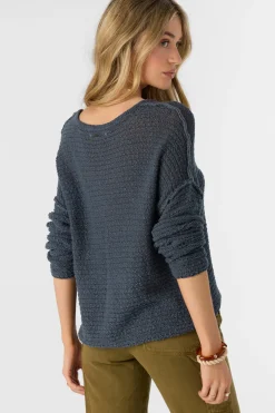 MARINA COTTON SLUB V-NECK SWEATER