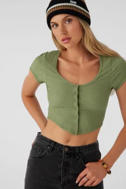 MARLENA TEXTURED KNIT CROP TOP