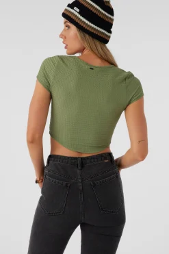 MARLENA TEXTURED KNIT CROP TOP