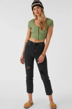 MARLENA TEXTURED KNIT CROP TOP