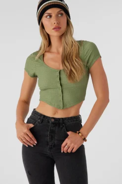 MARLENA TEXTURED KNIT CROP TOP